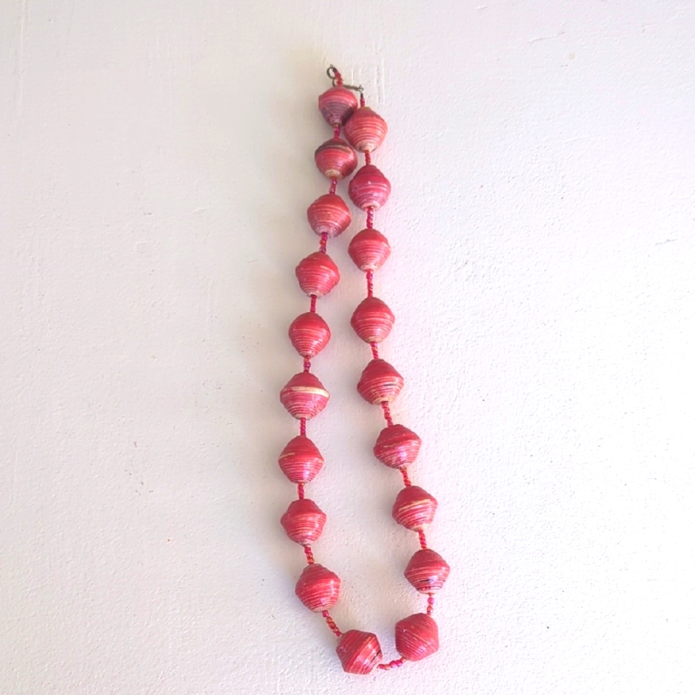 Elegant Red Beaded Necklace